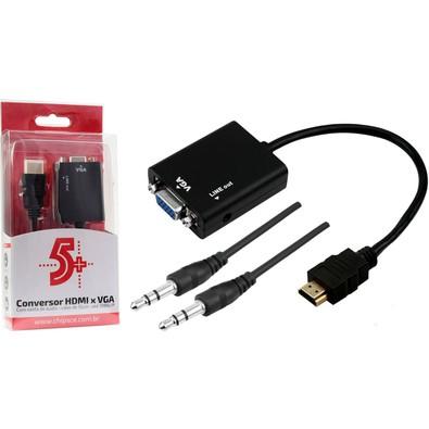Cabo Conversor HDMI /VGA Femea 5+