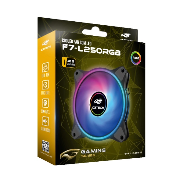 Cooler p/ Gabinete FAN LED 120mm ARGB F7-L250RGB