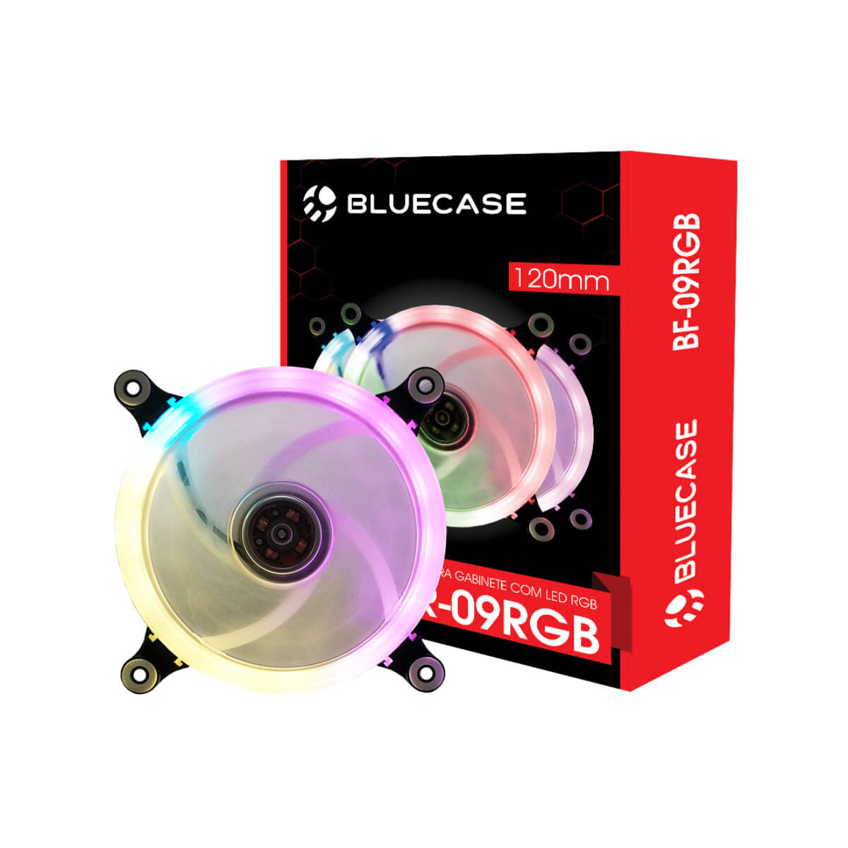 Cooler p/ GabineteFAN LED 120mm BFR-09RGB Bluecase