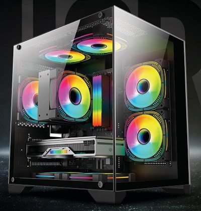 Gabinete Gamer Aquário Micro 0830 Preto K-mex
