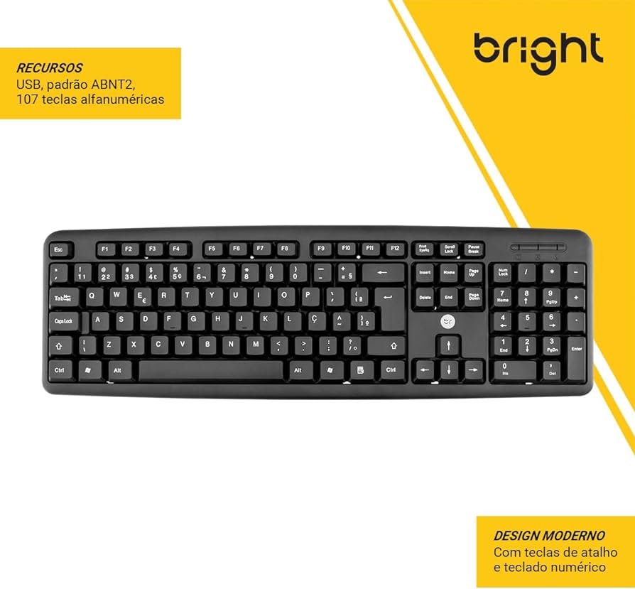 Teclado USB 0014 Preto Bright