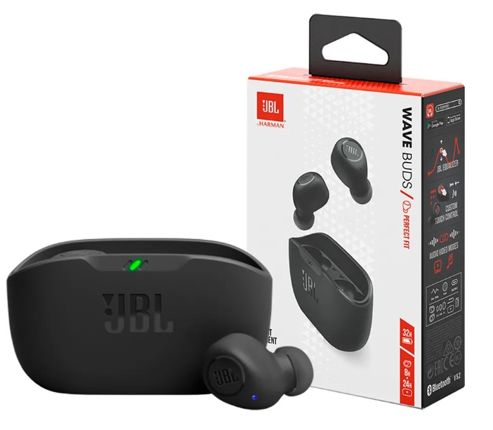 Fone de Ouvido Bluetooth TWS Wave Buds BLK JBL