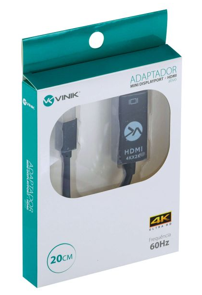 Cabo Conversor Mini Display/HDMI 4K Preto VINIK