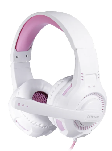Fone Headset Gamer P3 Gorky HS413 Branco/Rosa OEX