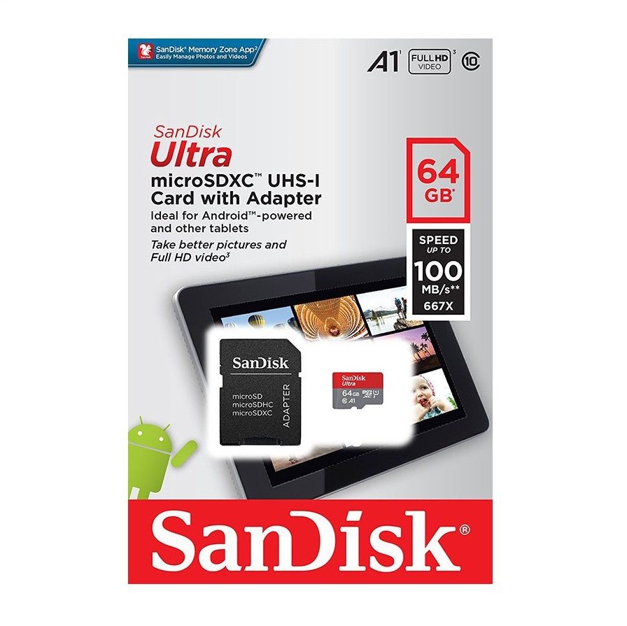 Cartão MicroSD 64GB Classe 10 Ultra Sandisk