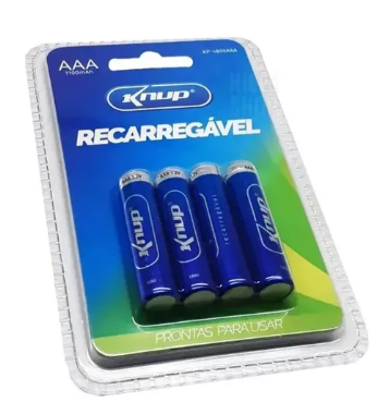 Pilha Recarregável AAA 04 UN 1100mAh KNUP