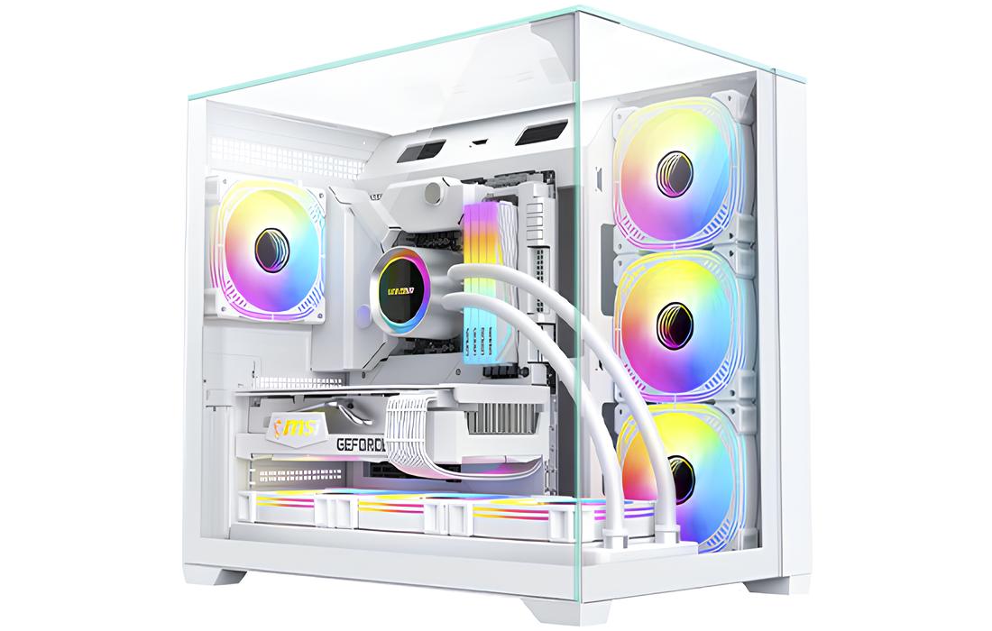 Gabinete Gamer Aquario Mega Shark Branco K-Mex
