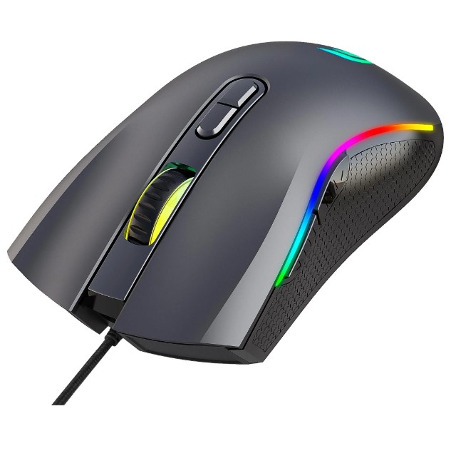 Mouse Gamer USB 7200DPI RGB Black Hawk Fortrek