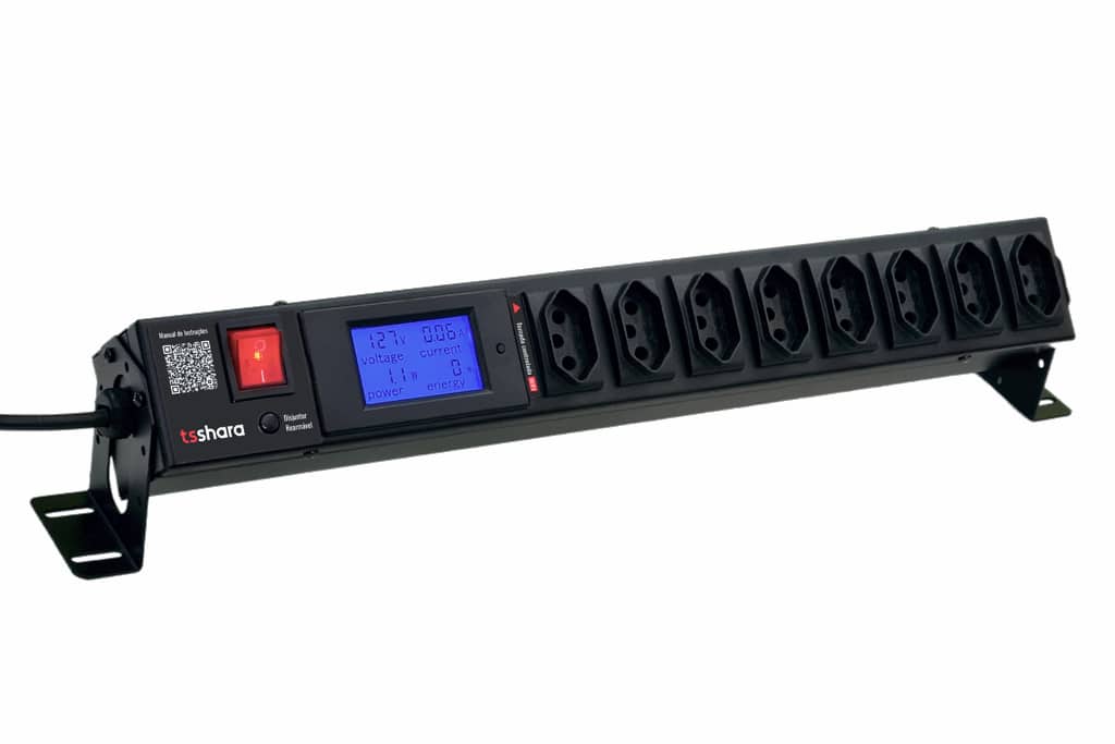 Filtro de Linha 8T 10A Display + Protetor Rack19"