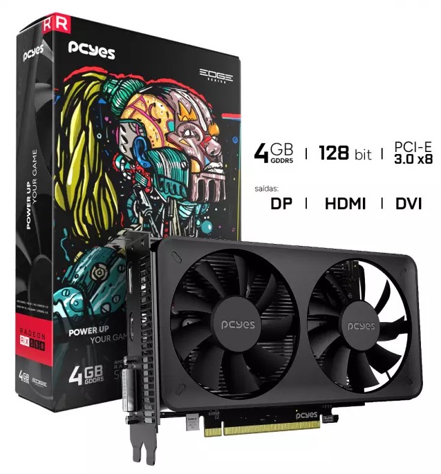 VGA 4GB DDR5 128 Bits PCI-E3.0 RX550 Dual PCYes