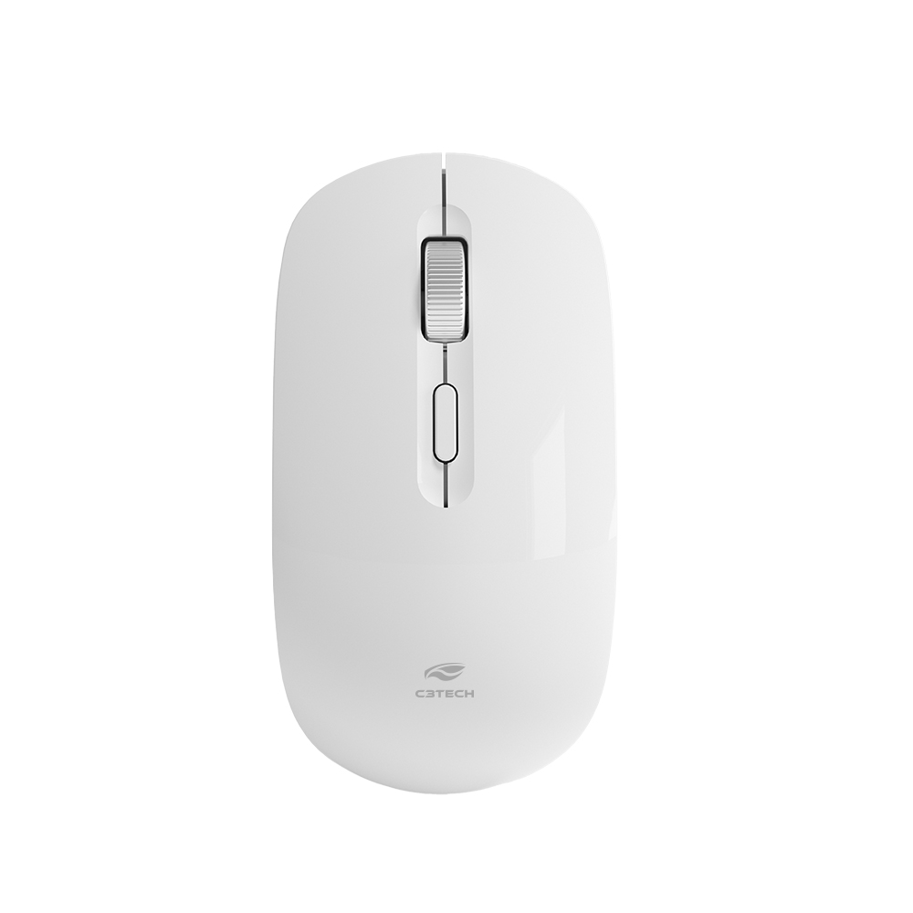 Mouse Wireless Recarregável M-W80WH Branco C3 Tech