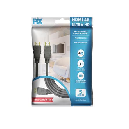 Cabo HDMI 5,00m 2.0 4K HDR Ultra PIX