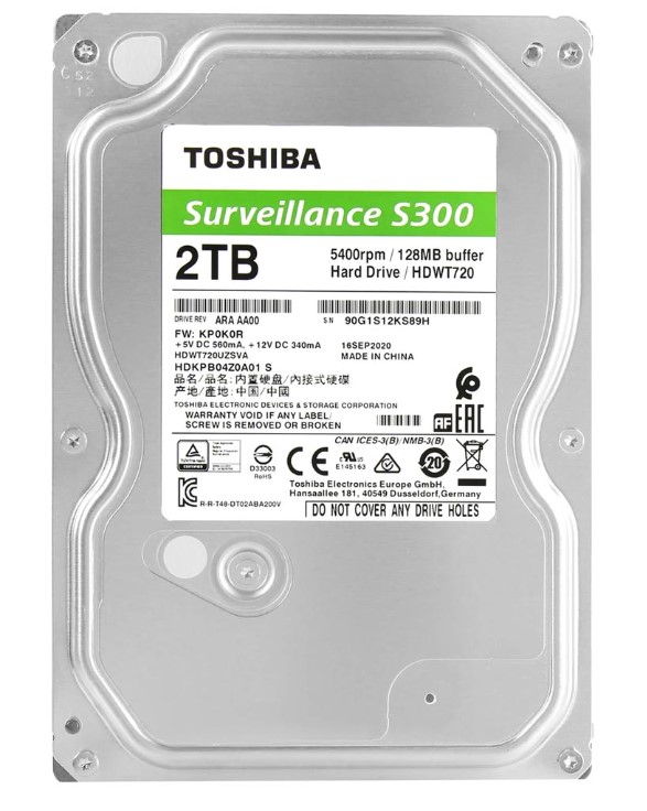 HD 2TB SataIII 5400RPM 128M CFTV S300 Toshiba