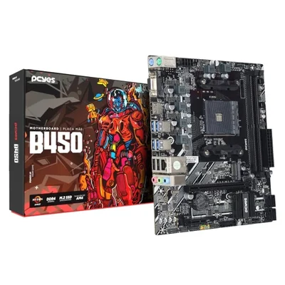 Placa Mãe AMD AM4 B450M M.2 Nvme DDR4 PCyes