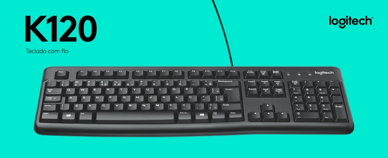Teclado USB K120 Preto Logitech