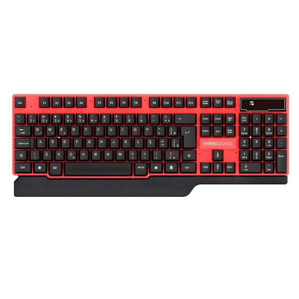 Kit Teclado+Mouse Wireless Preto/Vermelho KROSS
