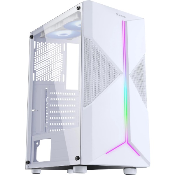 Gabinete Gamer Holt Fita RGB Branco Fortrek