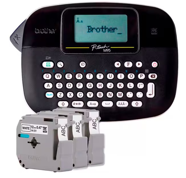 Rotulador Eletronico PTM95 +3 Fitas Brother Preto