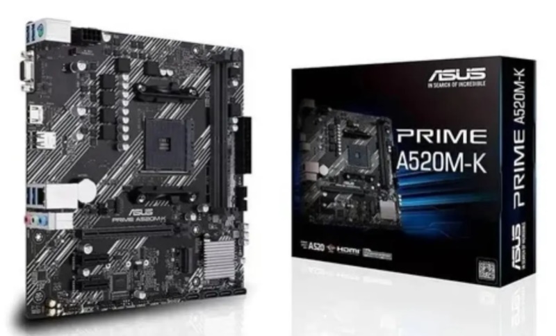 Placa Mãe AMD AM4 A520M-K DDR4 HDMI/VGA Asus