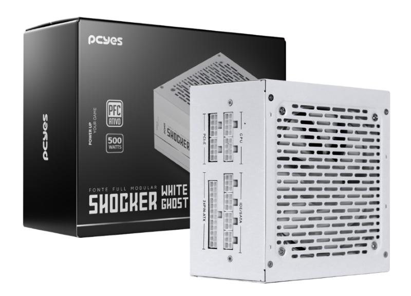 Fonte Real ATX 500W Modular 80 Plus Branca PCYes