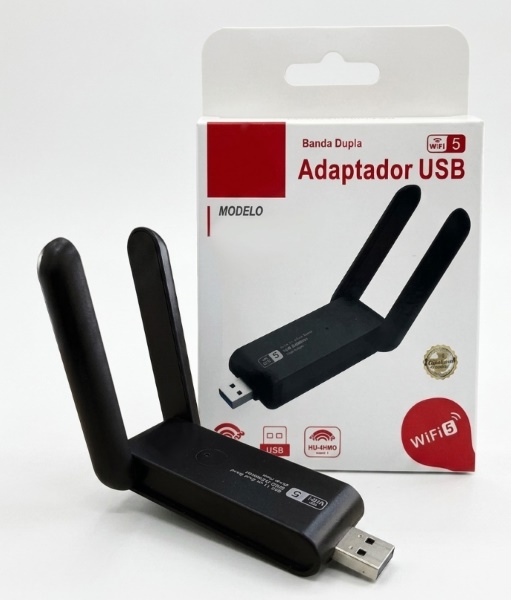 Adaptador Wireless USB 1200Mbps com 02 Antenas