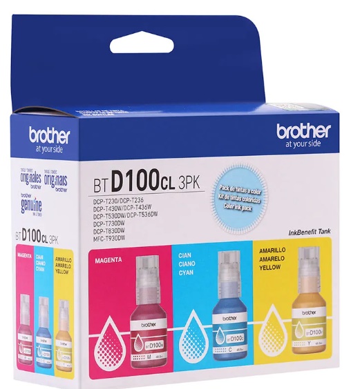 Refil de Tinta 48,8 ml BTD100 Kit 3 Cores Brother