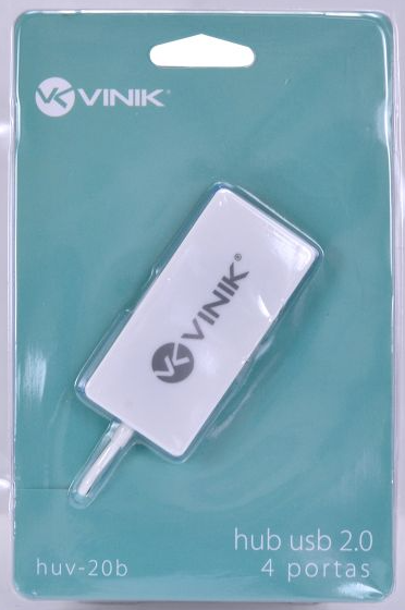 Hub Mini USB 2.0 - 4 portas HUV-20 Branco Vinik