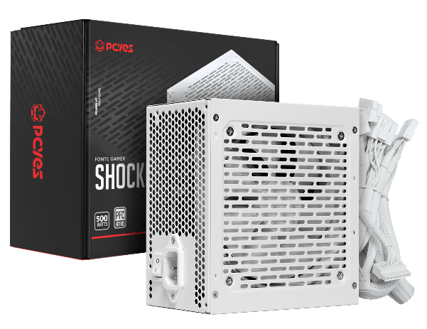 Fonte Real ATX 500W 80 Plus White Shocker Branca