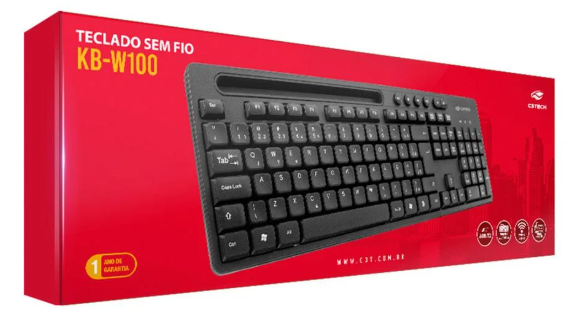 Teclado Wireless Nano KB-W100BK C3 Tech
