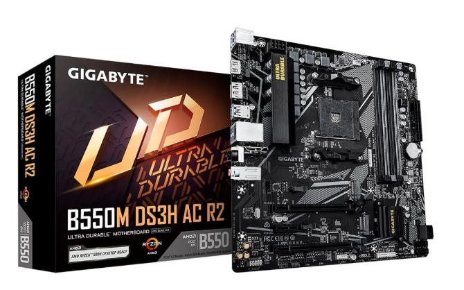 Placa Mãe AMD AM4 B550M DS3H AC M.2 DDR4 Gigabyte