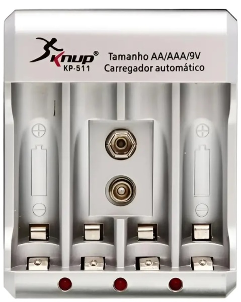 Carregador de Pilhas AA/AAA+Bateria 9V Automatico