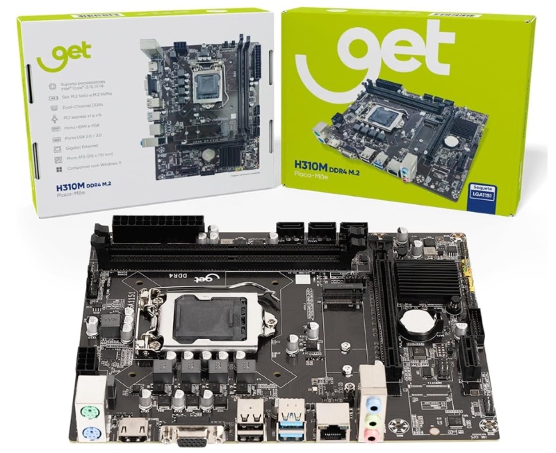 Placa Mãe 1151 8ª/9ªGer H310M M.2 PRO DDR4 GET