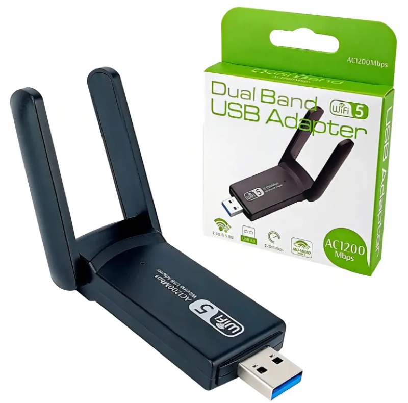 Adaptador Wireless USB 1300Mbps 02 Ant e Bluetooth