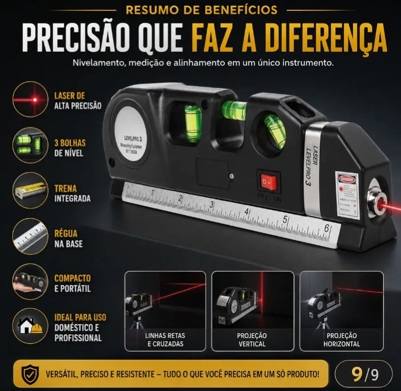 Regua de Nível Laser e Trena Pro3 OI-5079