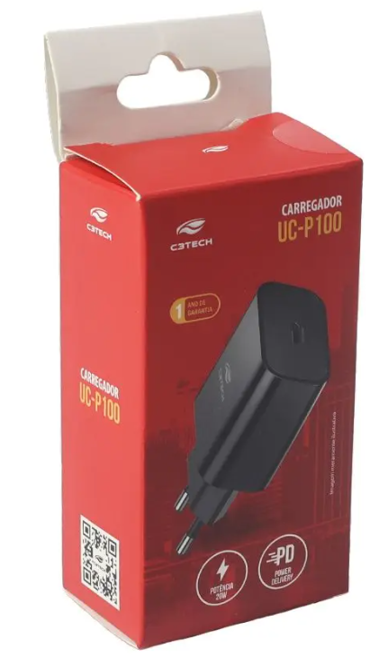 Carregador Tomada 20W USB/UC-P100BK Preto C3 Tech