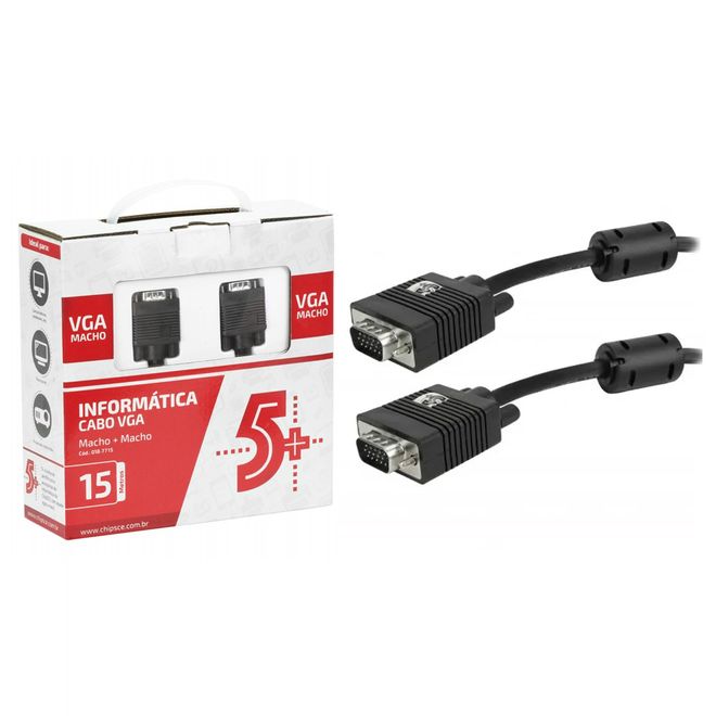 Cabo VGA p/ Monitor e Projetor 15,0m 5+