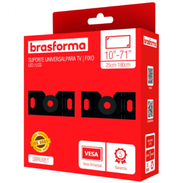 Suporte p/ TV Fixo Universal 10" a 71" Brasforma